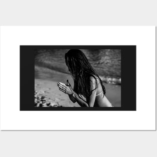 Girl with hands clasped Posters and Art